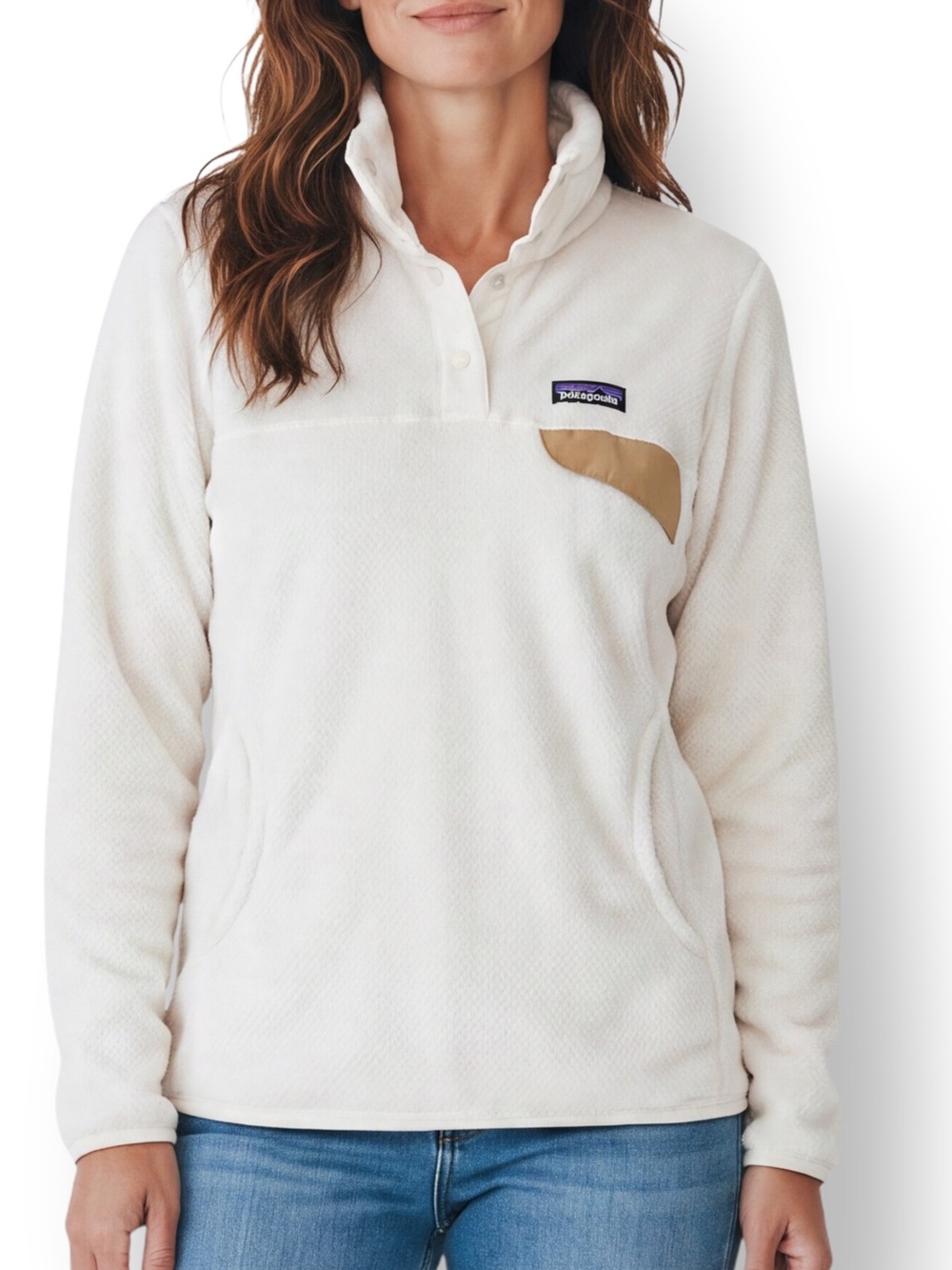 4/$20 Patagonia Re-Tool Snap-T Polartec Fleece Pullover Ivory Medium Style 25442